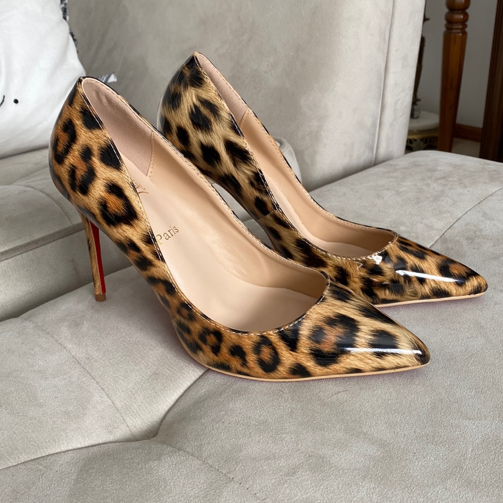 Faux Leopard Print Stiletto Heels